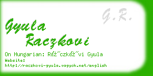 gyula raczkovi business card